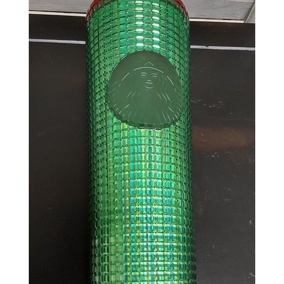 Spring 2023 Green and Pink Grid Cold Cup (24 oz) | Starbucks - Picture 7 of 8